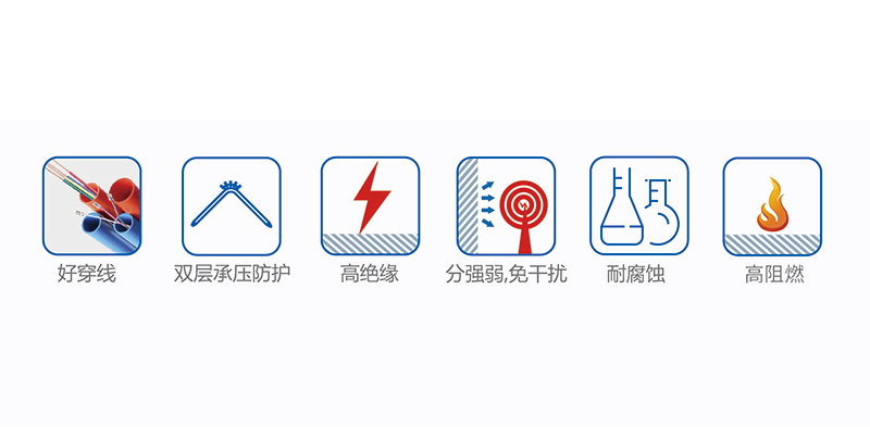 至尊国际红蓝白PVC电路管路系统